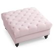 Glory Furniture Nola Velvet Ottoman in Pink