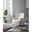 Glory Furniture Pamona Velvet Chair in Ivory