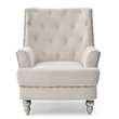 Glory Furniture Pamona Velvet Chair in Ivory