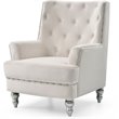 Glory Furniture Pamona Velvet Chair in Ivory