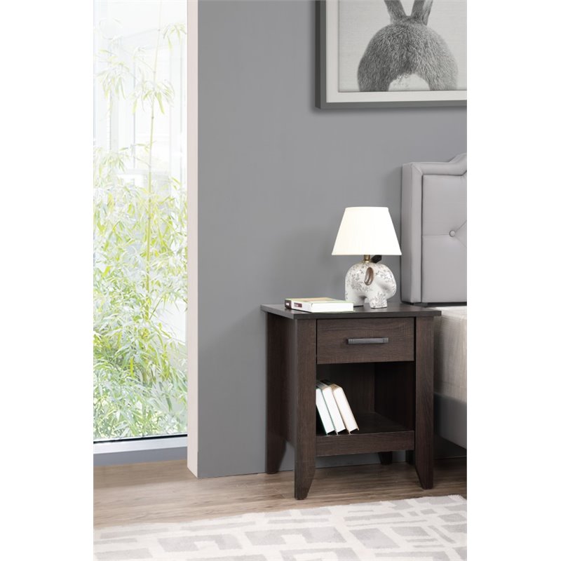 Glory Furniture Lennox 1 Drawer Nightstand in Wenge