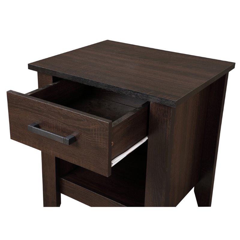 Glory Furniture Lennox 1 Drawer Nightstand in Wenge