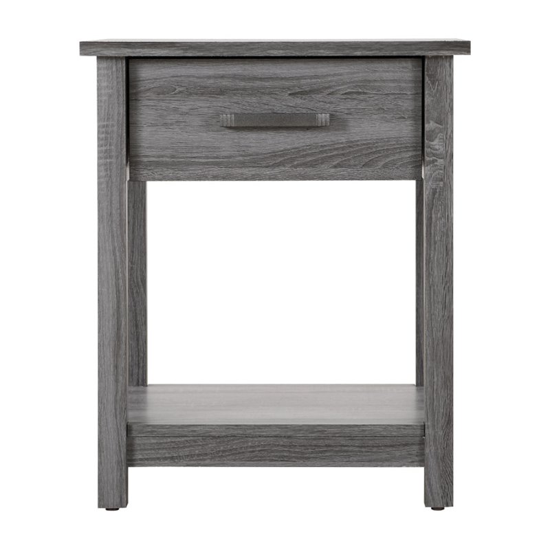 Glory Furniture Salem Manufactured Wood 1-Drawer Nightstand in Gray