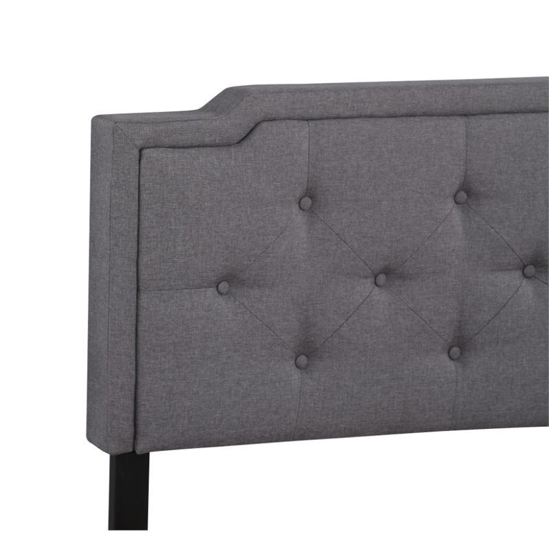Glory Furniture Deb Fabric Upholstered King Bed in Gray