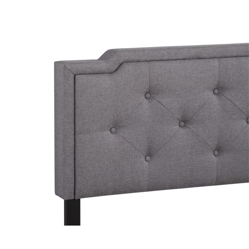 Glory Furniture Deb Fabric Upholstered Queen Bed in Gray
