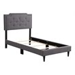 Glory Furniture Deb Fabric Upholstered Twin Bed in Gray