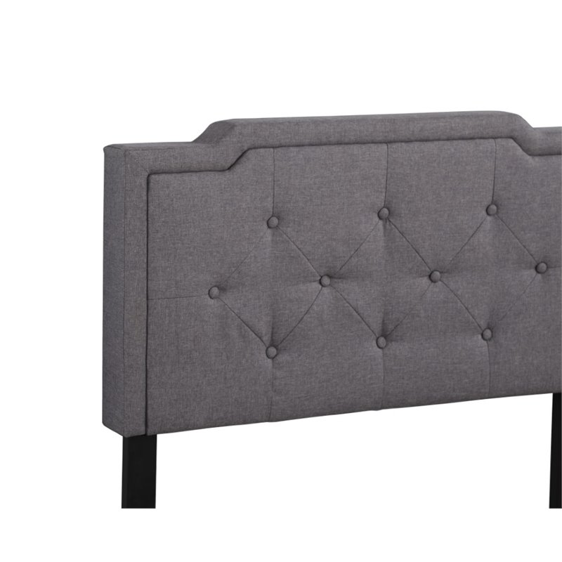 Glory Furniture Deb Fabric Upholstered Twin Bed in Gray
