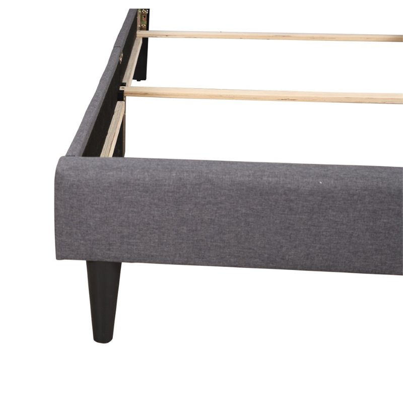Glory Furniture Deb Fabric Upholstered Twin Bed in Gray