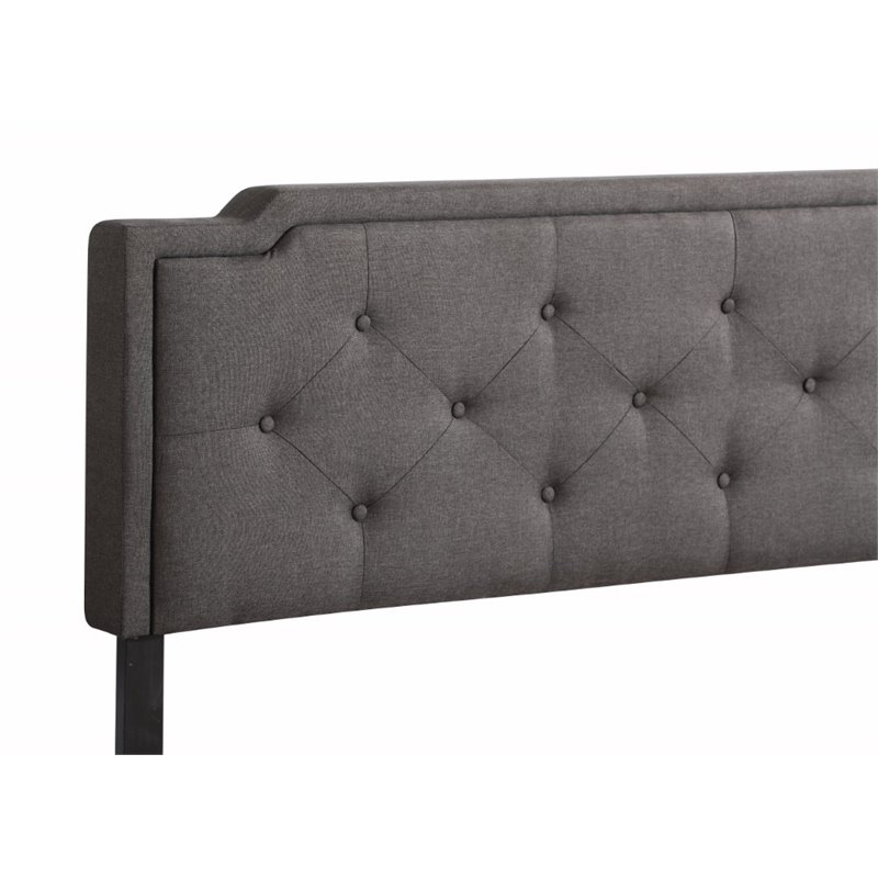 Glory Furniture Deb Fabric Upholstered Full Bed in Black
