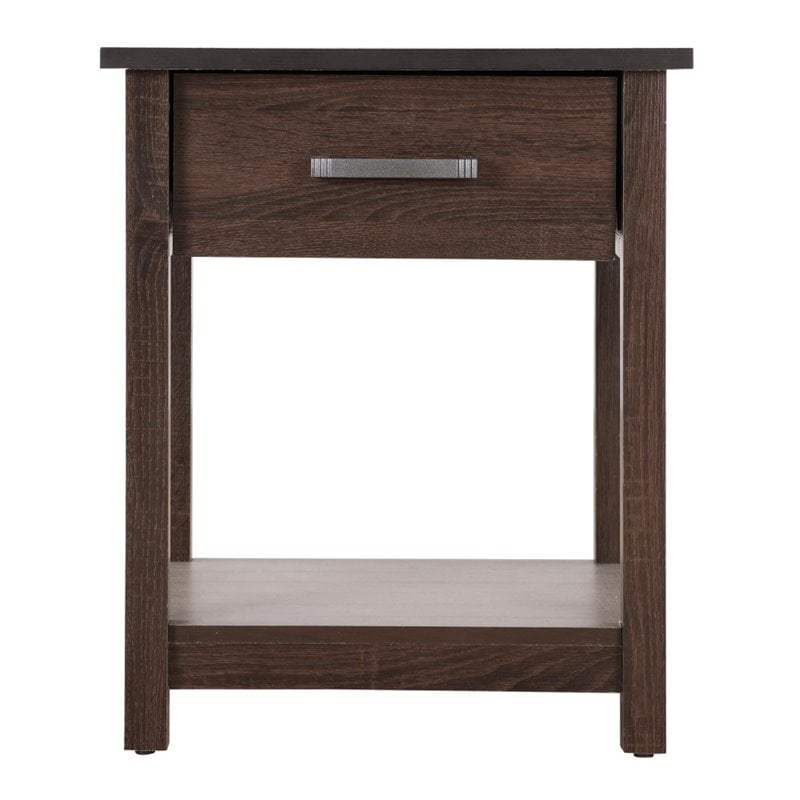 Glory Furniture Salem Manufactured Wood 1-Drawer Nightstand in Wenge