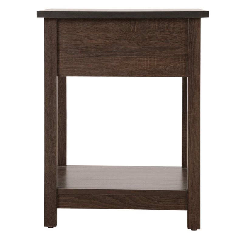 Glory Furniture Salem Manufactured Wood 1-Drawer Nightstand in Wenge