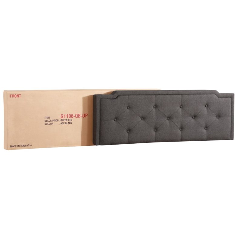 Glory Furniture Deb Fabric Upholstered Queen Bed in Black