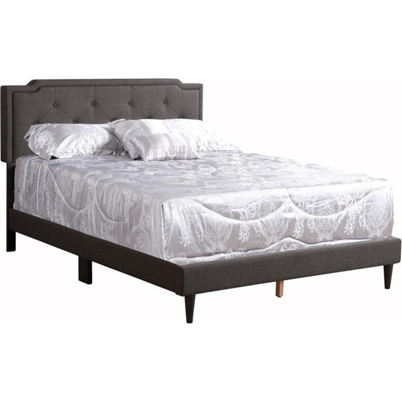 Glory Furniture Deb Fabric Upholstered Queen Bed in Black