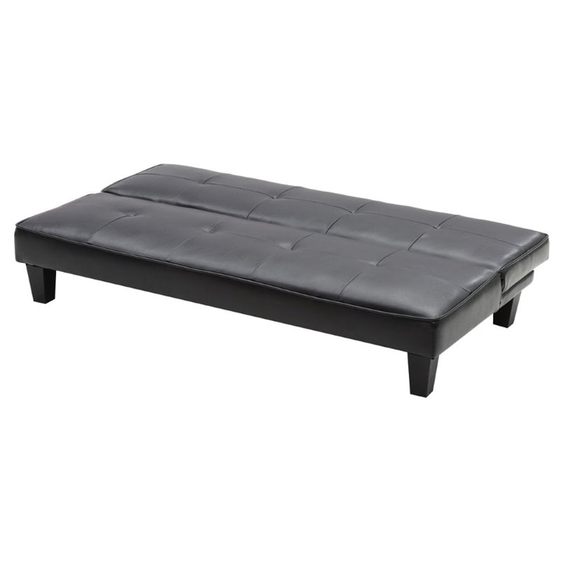 Glory Furniture Alan Faux Leather Sleeper Sofa in Black