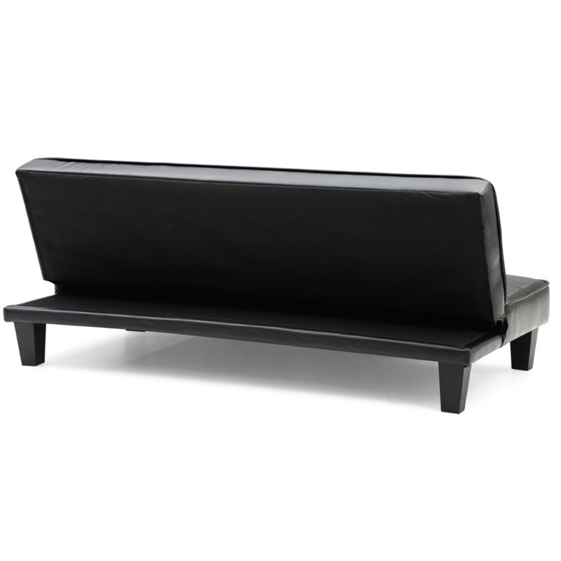 Glory Furniture Alan Faux Leather Sleeper Sofa in Black