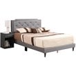 Glory Furniture Deb Faux Leather Upholstered Full Bed in Light Gray