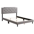 Glory Furniture Deb Faux Leather Upholstered Queen Bed in Light Gray