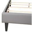 Glory Furniture Deb Faux Leather Upholstered Queen Bed in Light Gray