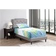 Glory Furniture Deb Faux Leather Upholstered Twin Bed in Light Gray