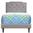 Glory Furniture Deb Faux Leather Upholstered Twin Bed in Light Gray