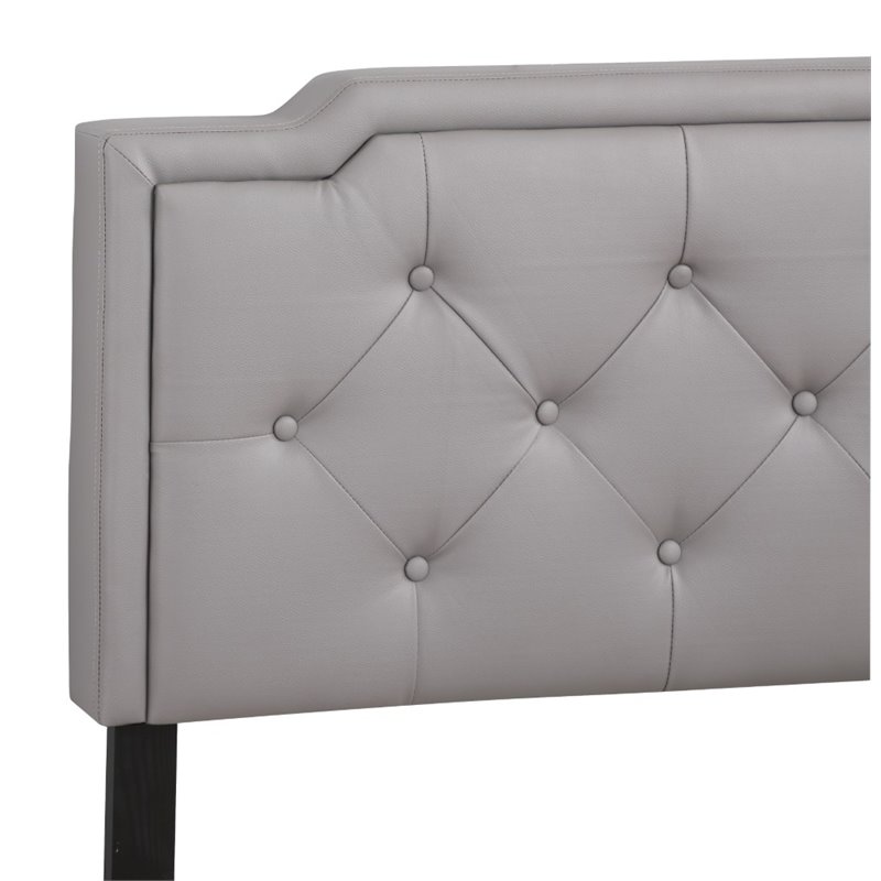 Glory Furniture Deb Faux Leather Upholstered Twin Bed in Light Gray