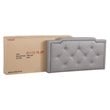 Glory Furniture Deb Faux Leather Upholstered Twin Bed in Light Gray
