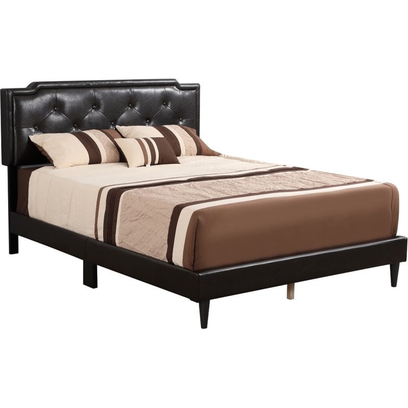 Glory Furniture Deb Faux Leather Upholstered Full Bed in Cappuccino