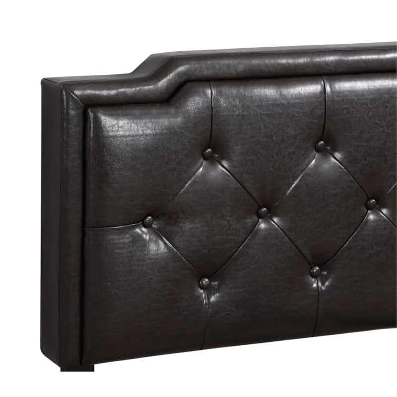 Glory Furniture Deb Faux Leather Upholstered Twin Bed in Cappuccino