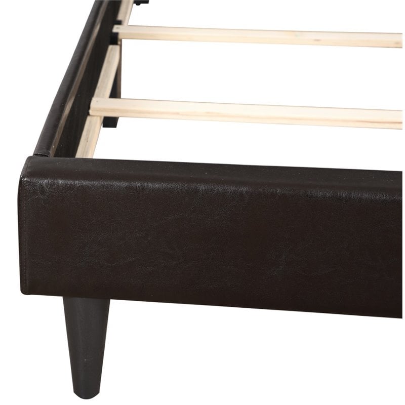 Glory Furniture Deb Faux Leather Upholstered Twin Bed in Cappuccino