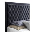 Glory Furniture Alba Velvet Upholstered King Bed in Black