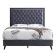 Glory Furniture Alba Velvet Upholstered Queen Bed in Gray