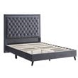 Glory Furniture Alba Velvet Upholstered Queen Bed in Gray