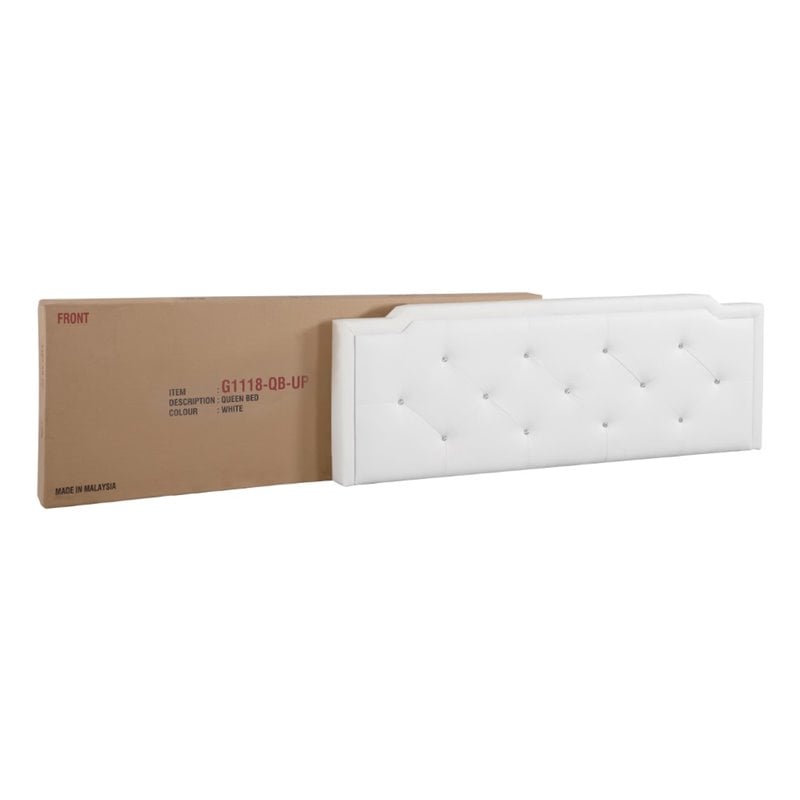 Glory Furniture Deb Faux Leather Upholstered Full Bed in White