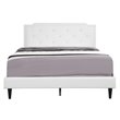 Glory Furniture Deb Faux Leather Upholstered Queen Bed in White