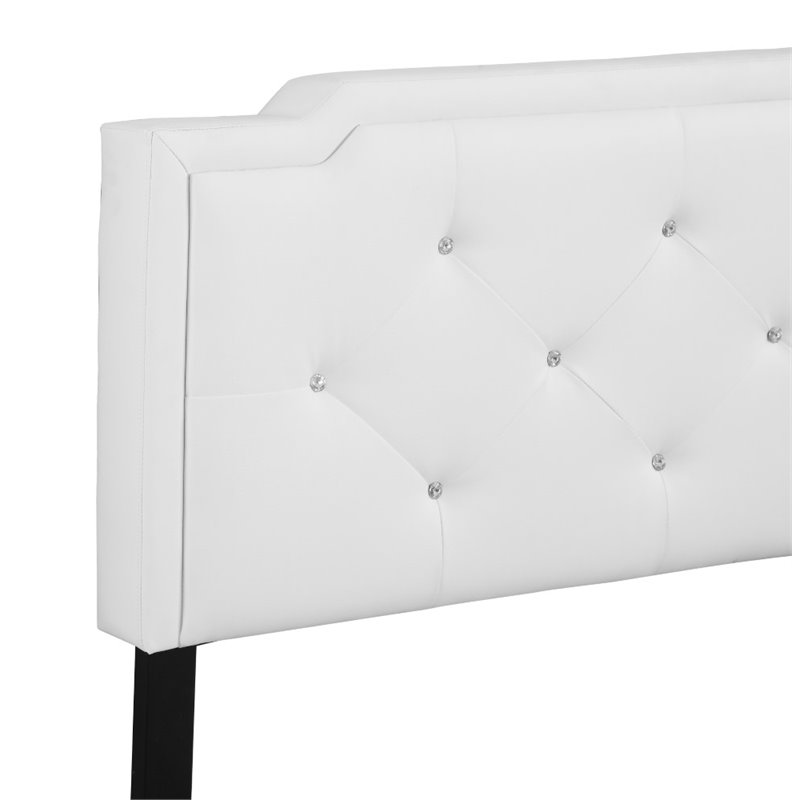 Glory Furniture Deb Faux Leather Upholstered Queen Bed in White