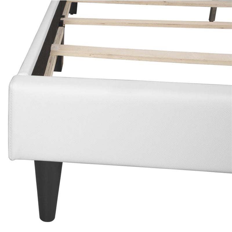 Glory Furniture Deb Faux Leather Upholstered Queen Bed in White