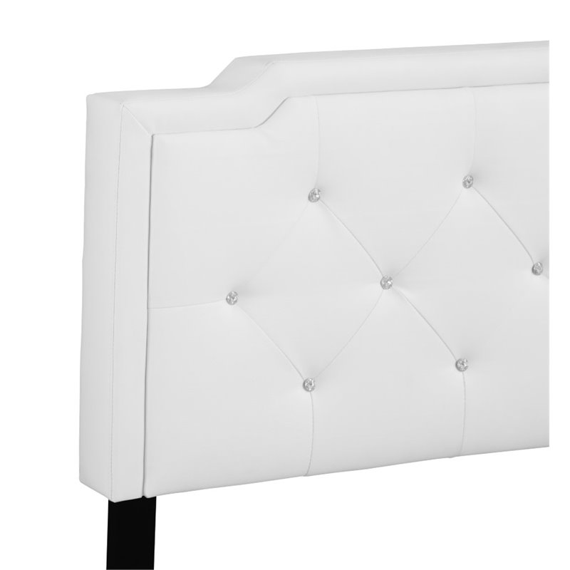 Glory Furniture Deb Faux Leather Upholstered Twin Bed in White