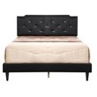 Glory Furniture Deb Velvet Upholstered Full Bed in Black
