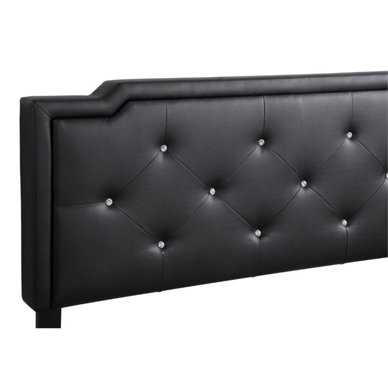 Glory Furniture Deb Velvet Upholstered Full Bed in Black