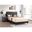 Glory Furniture Deb Velvet Upholstered Queen Bed in Black
