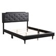 Glory Furniture Deb Velvet Upholstered Queen Bed in Black