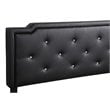 Glory Furniture Deb Velvet Upholstered Queen Bed in Black