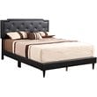 Glory Furniture Deb Velvet Upholstered Queen Bed in Black