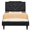 Glory Furniture Deb Velvet Upholstered Twin Bed in Black