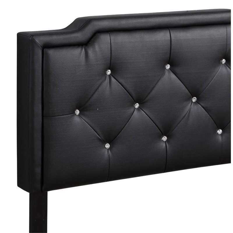 Glory Furniture Deb Velvet Upholstered Twin Bed in Black