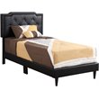 Glory Furniture Deb Velvet Upholstered Twin Bed in Black