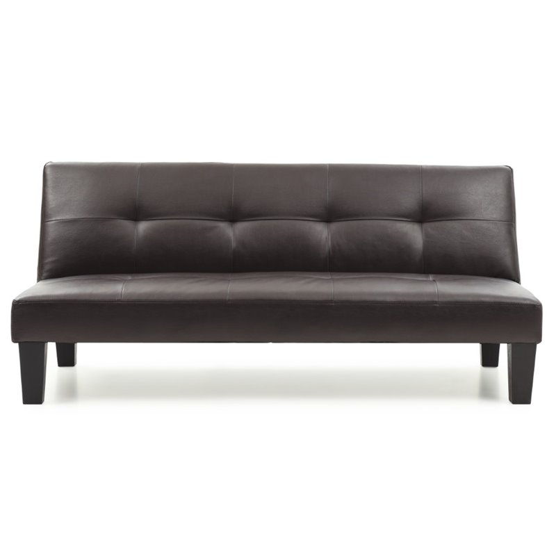 Glory Furniture Alan Faux Leather Sleeper Sofa in Cappuccino