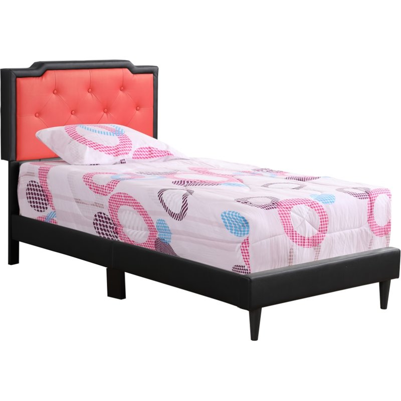 Glory Furniture Deb Velvet Upholstered Twin Bed in Black Cymax Business