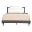 Glory Furniture Deb Faux Leather Upholstered Queen Bed in Light Gray