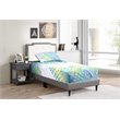 Glory Furniture Deb Faux Leather Upholstered Twin Bed in Light Gray